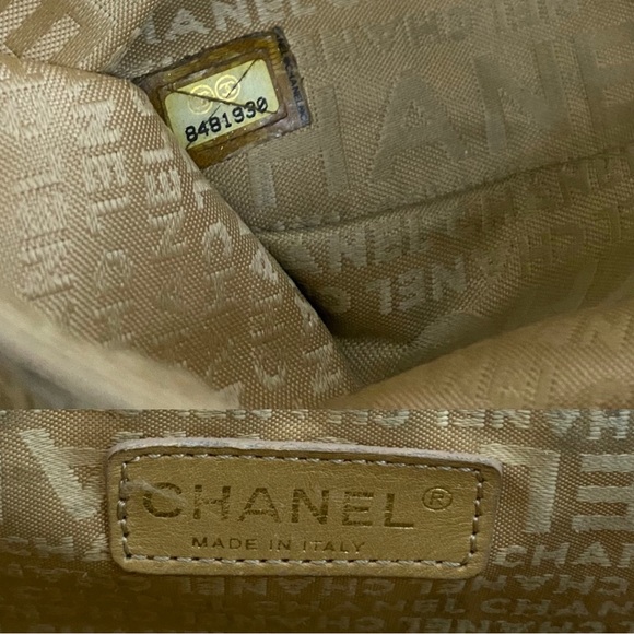 Vintage Chanel Tan Caviar Leather CC Tote - Picture 16 of 16